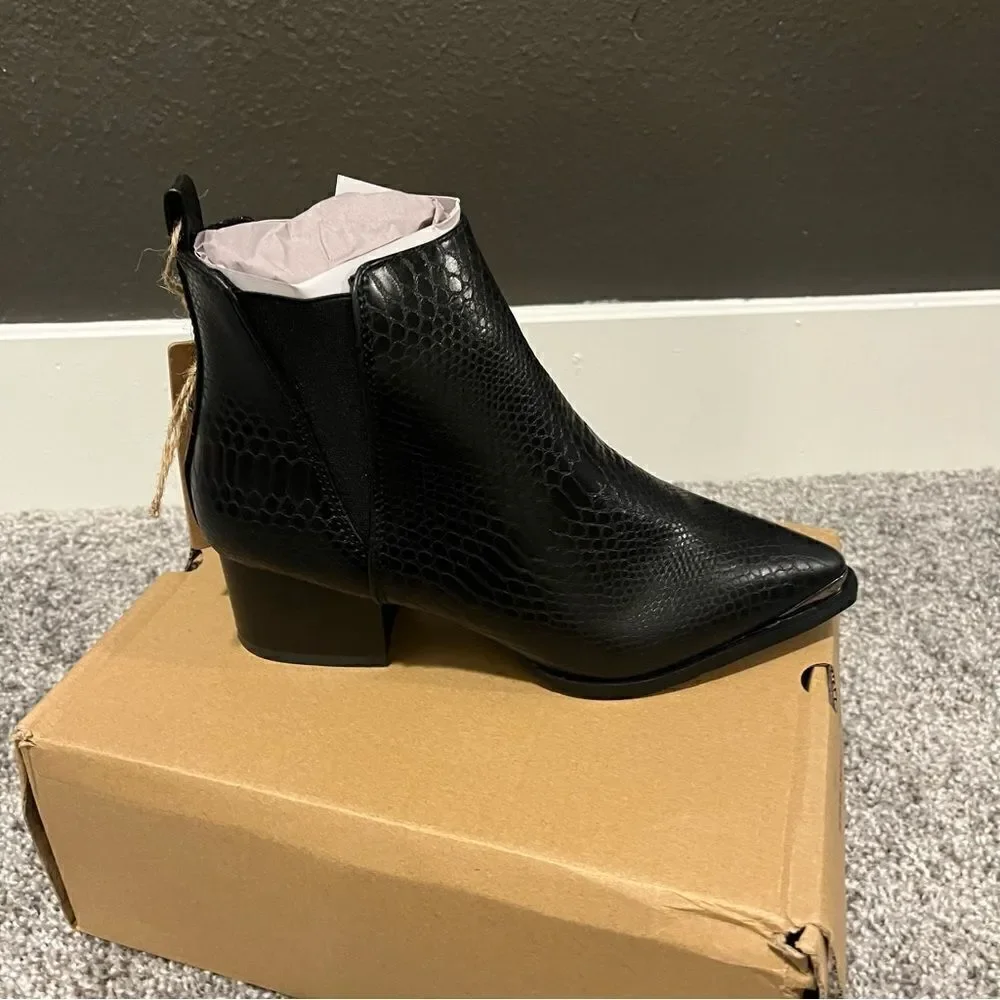 SEVEN7 Madison Python Pointed Bootie